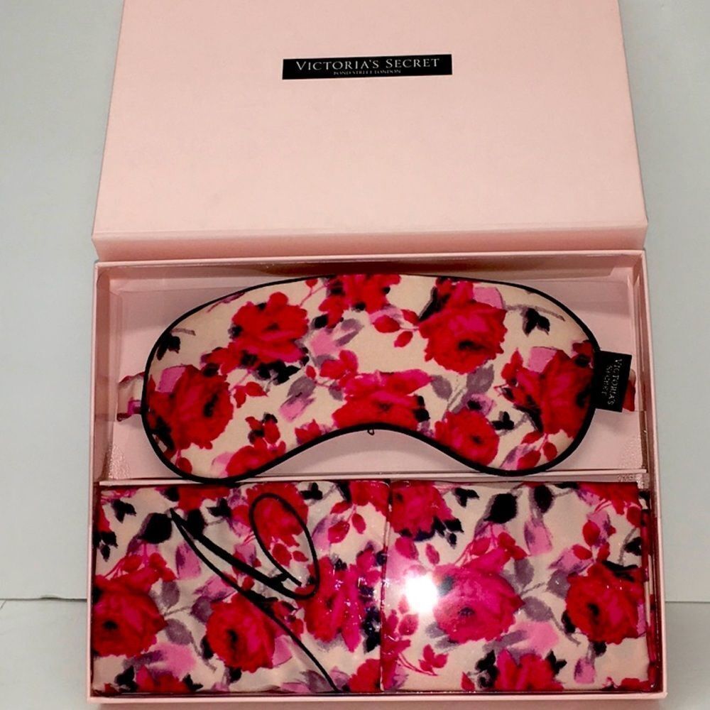 New Victorias Secret Satin Pillow Case & Eye Mask